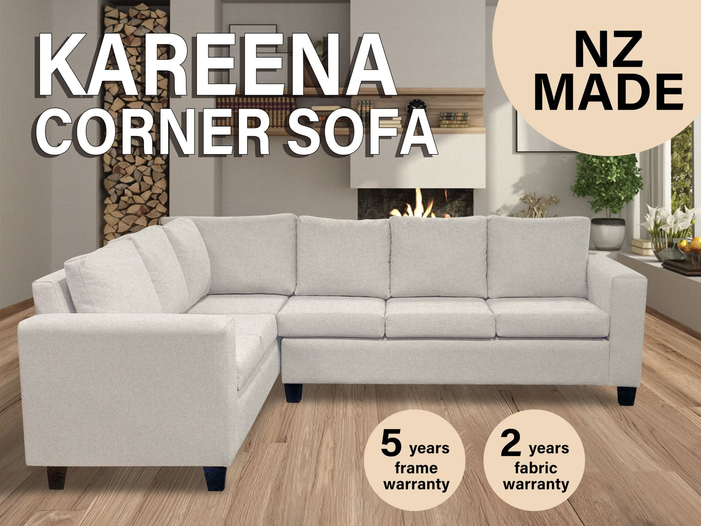 DS NZ made Kareena corner sofa kido marble