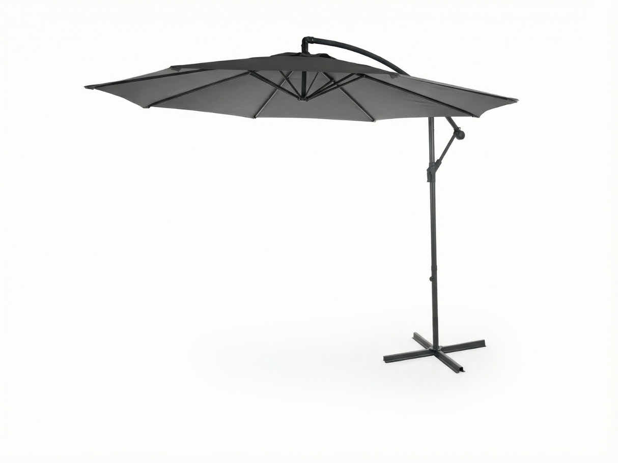 Grey Cantilever Patio Outdoor Umbrella - 3m