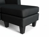 Robyn Linen Sofa Set With Ottoman - Black