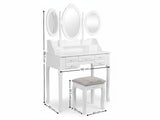 7-Drawer Dressing Table Set White - 90 cm