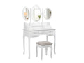 7-Drawer Dressing Table Set White - 90 cm