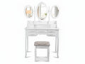 7-Drawer Dressing Table Set White - 90 cm