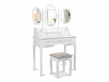 7-Drawer Dressing Table Set White - 90 cm