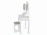 7-Drawer Dressing Table Set White - 90 cm