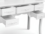 7-Drawer Dressing Table Set White - 90 cm