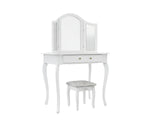 3-Mirror Dressing Table Set White - 79 cm