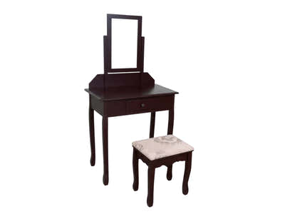 Dressing Table with Stool Brown - 74 cm