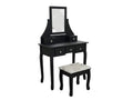 Dressing Table with Stool Black - 74.5 cm
