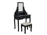 Dressing Table with Stool Black - 74.5 cm
