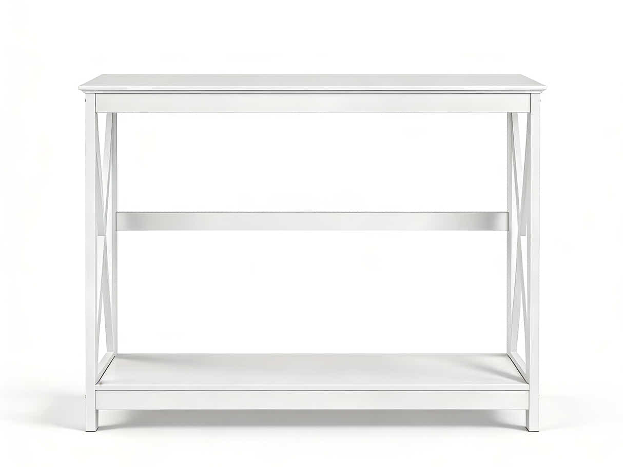 DS Console Table With Shelf - White
