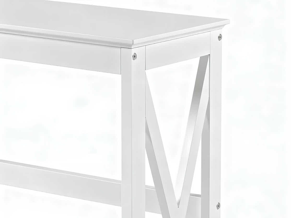 DS Console Table With Shelf - White
