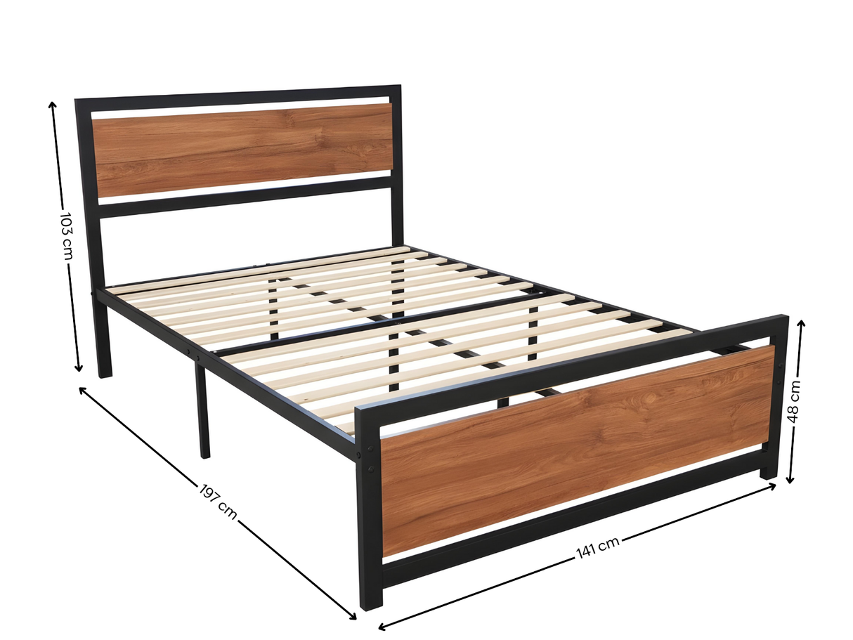 DS Bivio Metal Bed Frame - Double