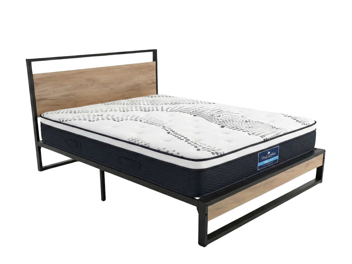 Whistler Metal Bed Frame & Euro Top Mattress J32 - Double