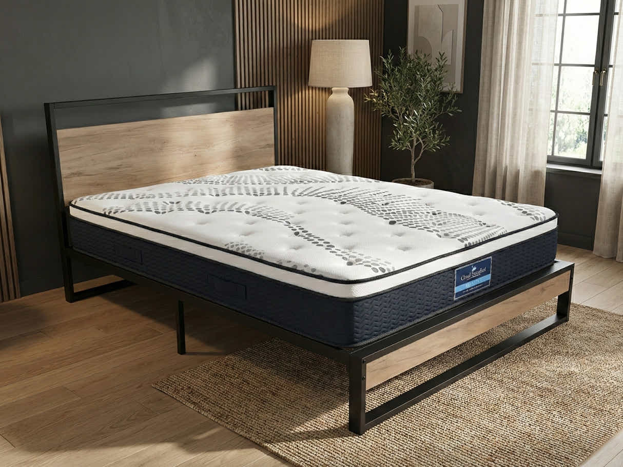 Whistler Metal Bed Frame & Euro Top Mattress J32 - Double