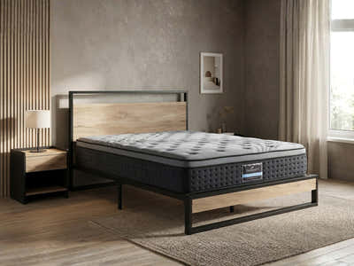 Whistler Metal Bed Frame & Euro Top Mattress B34 - Double