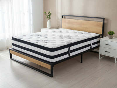 Whistler Metal Bed Frame & Euro Top Mattress K34 - Double (Combo)