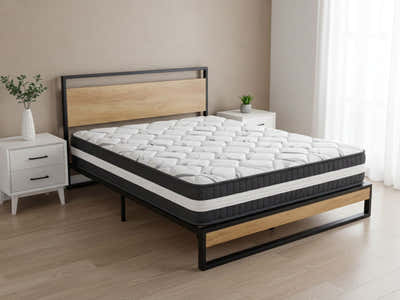 Whistler Metal Bed Frame & Euro Top Mattress L30 - Double (Combo)