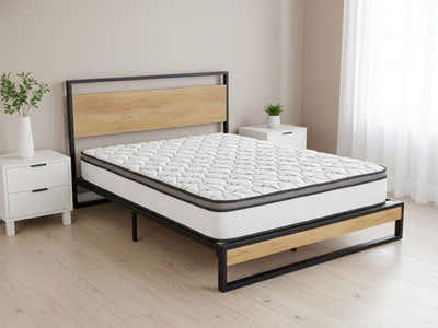 Whistler Metal Bed Frame & Euro Top Memory Foam Mattress GEL30 - Double (Combo)