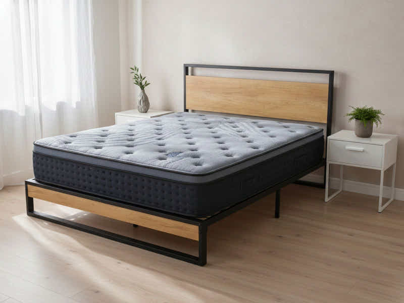 Whistler Metal Bed Frame & Euro Top Mattress B34 - Double (Combo)