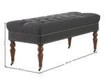Bellay Linen Ottoman Bench - Dark Grey