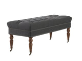 Bellay Linen Ottoman Bench - Dark Grey