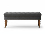 Bellay Linen Ottoman Bench - Dark Grey
