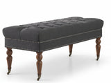 Bellay Linen Ottoman Bench - Dark Grey