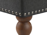 Bellay Linen Ottoman Bench - Dark Grey