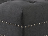 Bellay Linen Ottoman Bench - Dark Grey