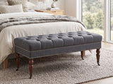 Bellay Linen Ottoman Bench - Light Grey