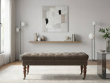 Bellay Linen Ottoman Bench - Brown