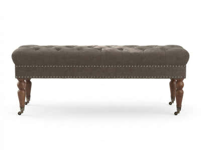 Bellay Linen Ottoman Bench - Brown