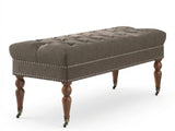 Bellay Linen Ottoman Bench - Brown