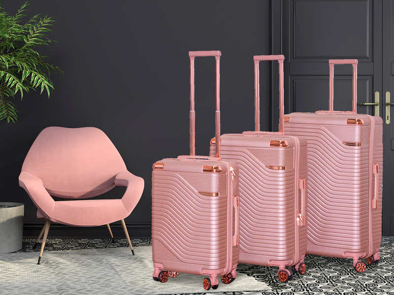 Luggage Set 3pcs voyage rose gold