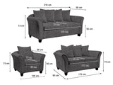 DS NZ Made Chika sofa 3+2+1 kido Black