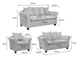 DS NZ Made Chika sofa 3+2+1 Comfy silver