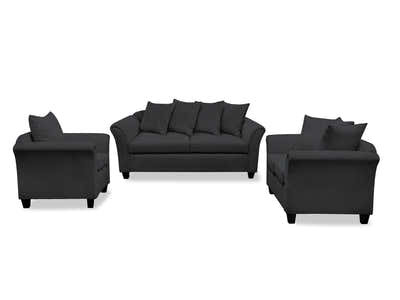 DS NZ Made Chika 3+2+1 Sofa Set - Vish Black