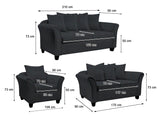 DS NZ Made Chika sofa 3+2+1 Vish black ( Zest )