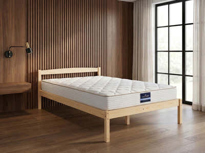 Wayford Bed Frame Natural & PIL20 Mattress with Pillow - King Single