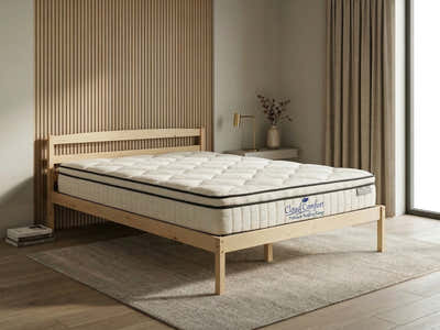 Wayford Bed Frame Natural & Boucle22 Mattress - King