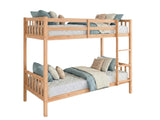 New Lydia Bunk Bed - Natural & Mattress Bon15 Single x2