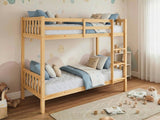New Lydia Bunk Bed - Natural & Mattress Bon15 Single x2