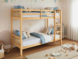 New Lyn Bunk Bed - Natural Wood & Mattress Bon10 Single x2
