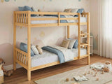 New Lyn Bunk Bed - Natural Wood & Mattress Bon15 Single x2