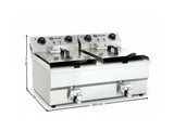 Twin Tank Electric Fryer with Dual Oil Taps