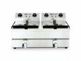 Twin Tank Electric Fryer with Dual Oil Taps