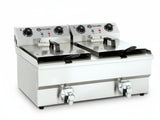 Twin Tank Electric Fryer with Dual Oil Taps