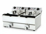 Twin Tank Electric Fryer with Dual Oil Taps