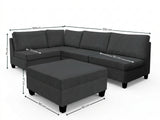 DS NZ Made Bhumi Corner Sofa with Ottoman - Vish Black