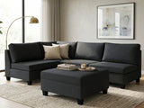DS NZ Made Bhumi Corner Sofa with Ottoman - Vish Black